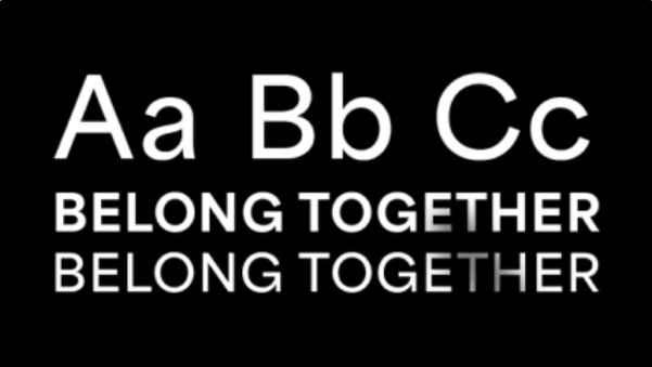 Type specimen: Aa Bb Cc, Belong Together
